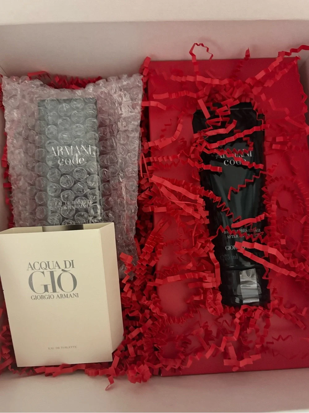 Giorgio Armani Men’s  Gift Set - Black Bottles with Red Filler